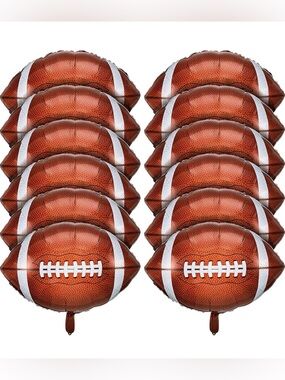 NWT Football Balloons Rugby Shaped Foil Balloons Decor, 26 Inch(12 Pieces)